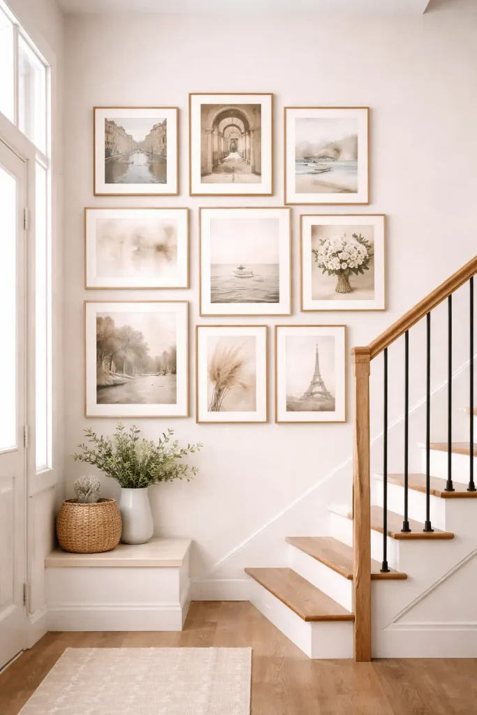 Staircase Gallery Wall Ideas for Hallways
