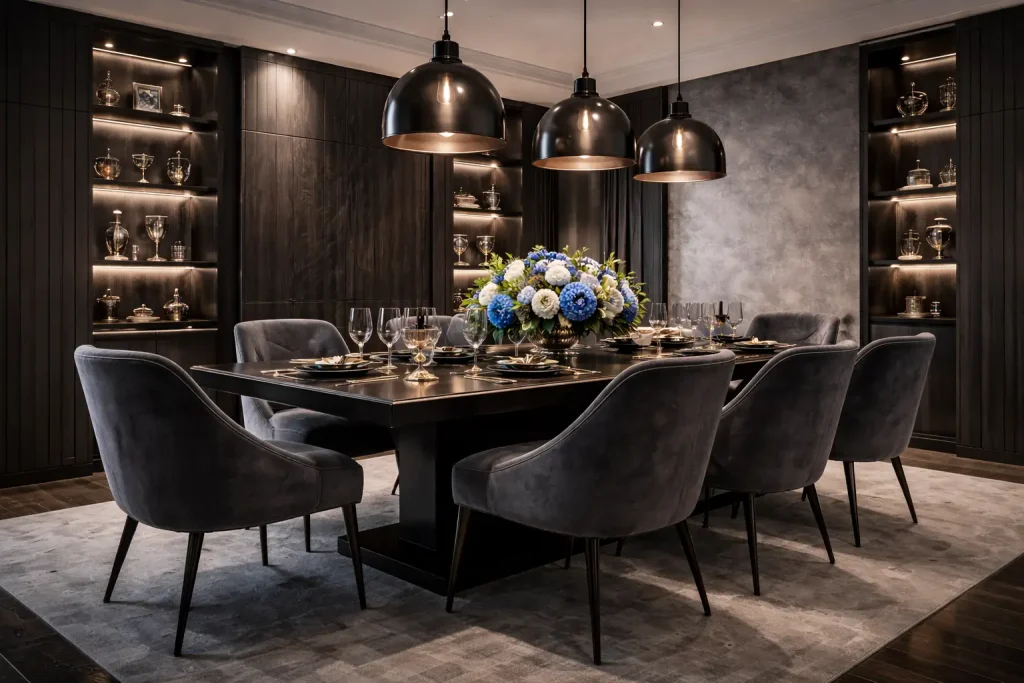Charcoal Noir Contemporary — Charcoal Modern Dining Room