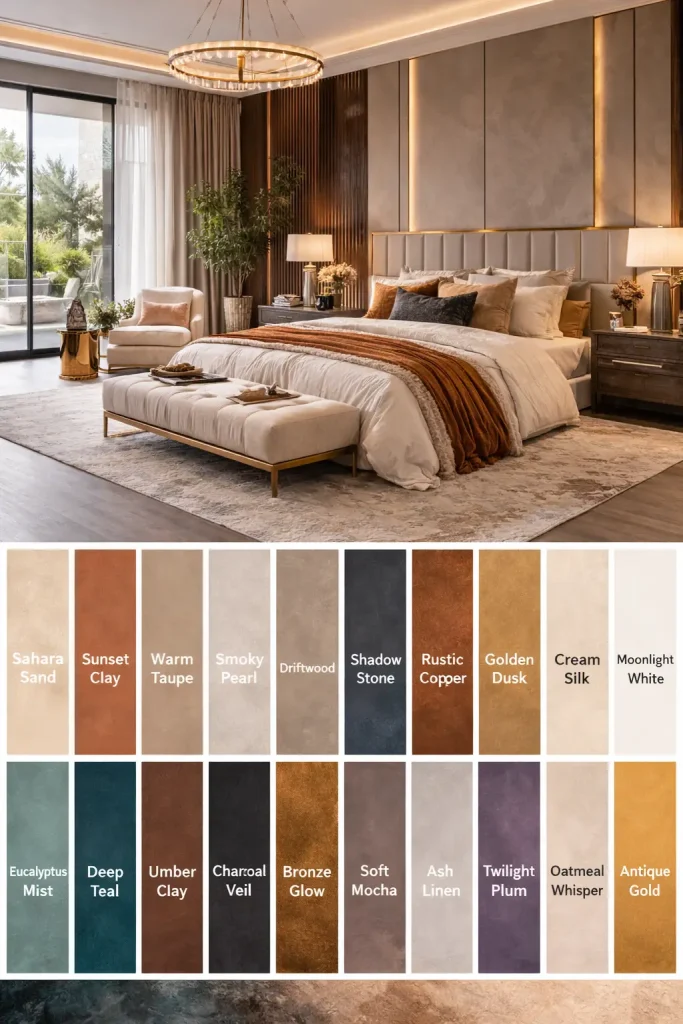 Modern Luxury Bedroom with Earth Tone Color Palette