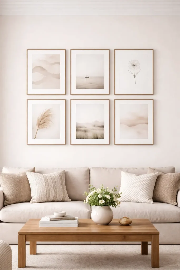 Minimalist Gallery Wall for a Calm and Airy Space