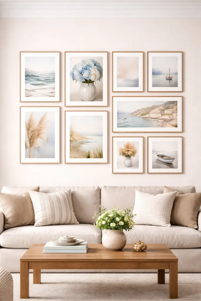 Color-Coordinated Gallery Wall for a Cohesive Look