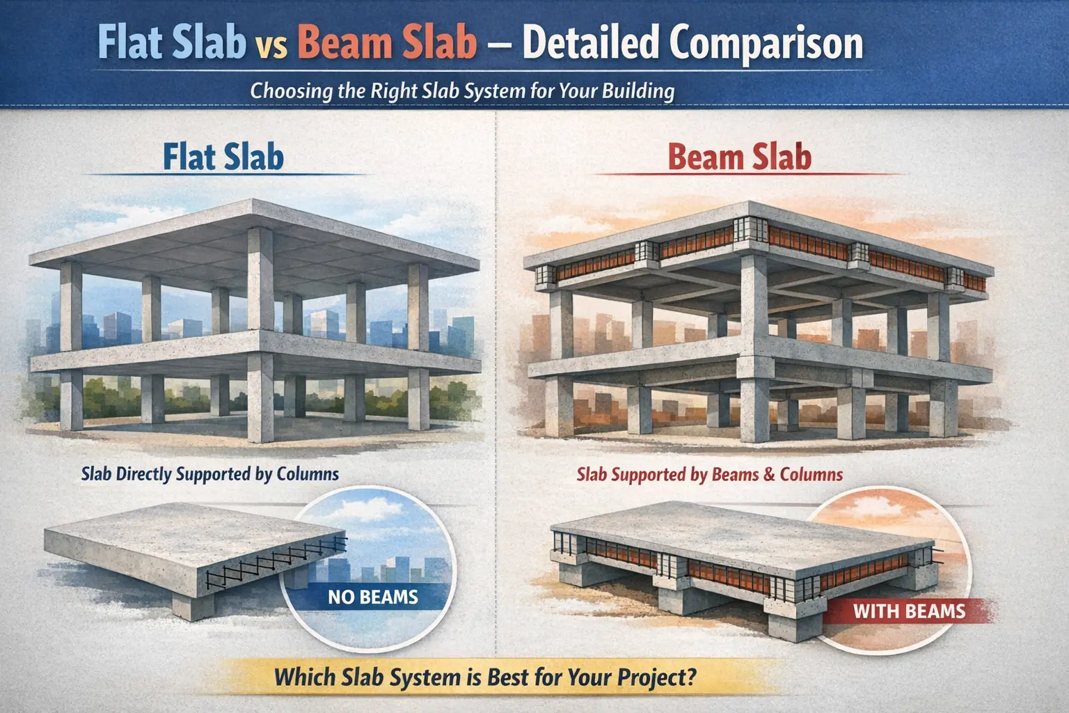 Flat Slab vs Beam Slab