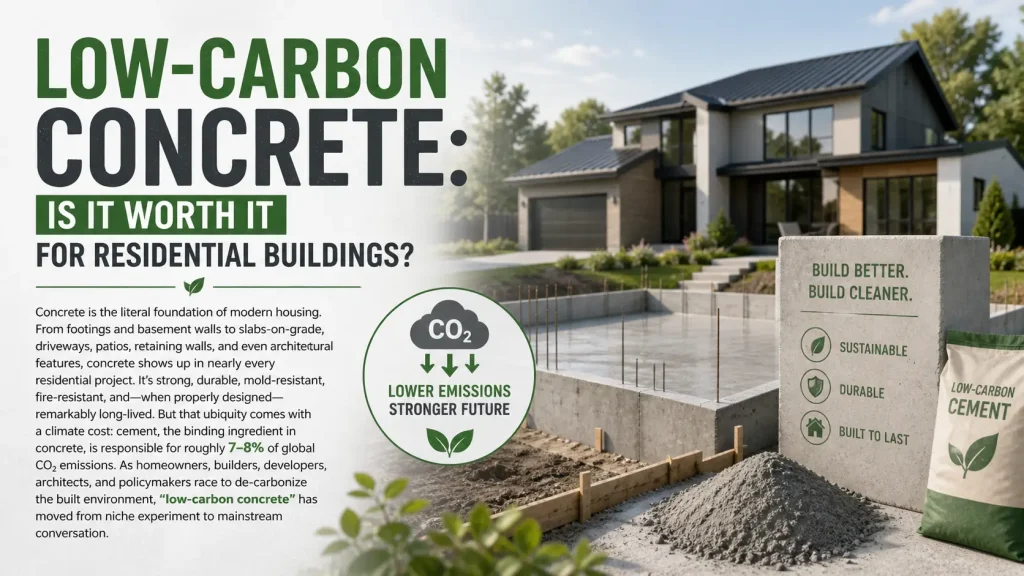 Low-Carbon Concrete Is It Worth It for Residential Buildings