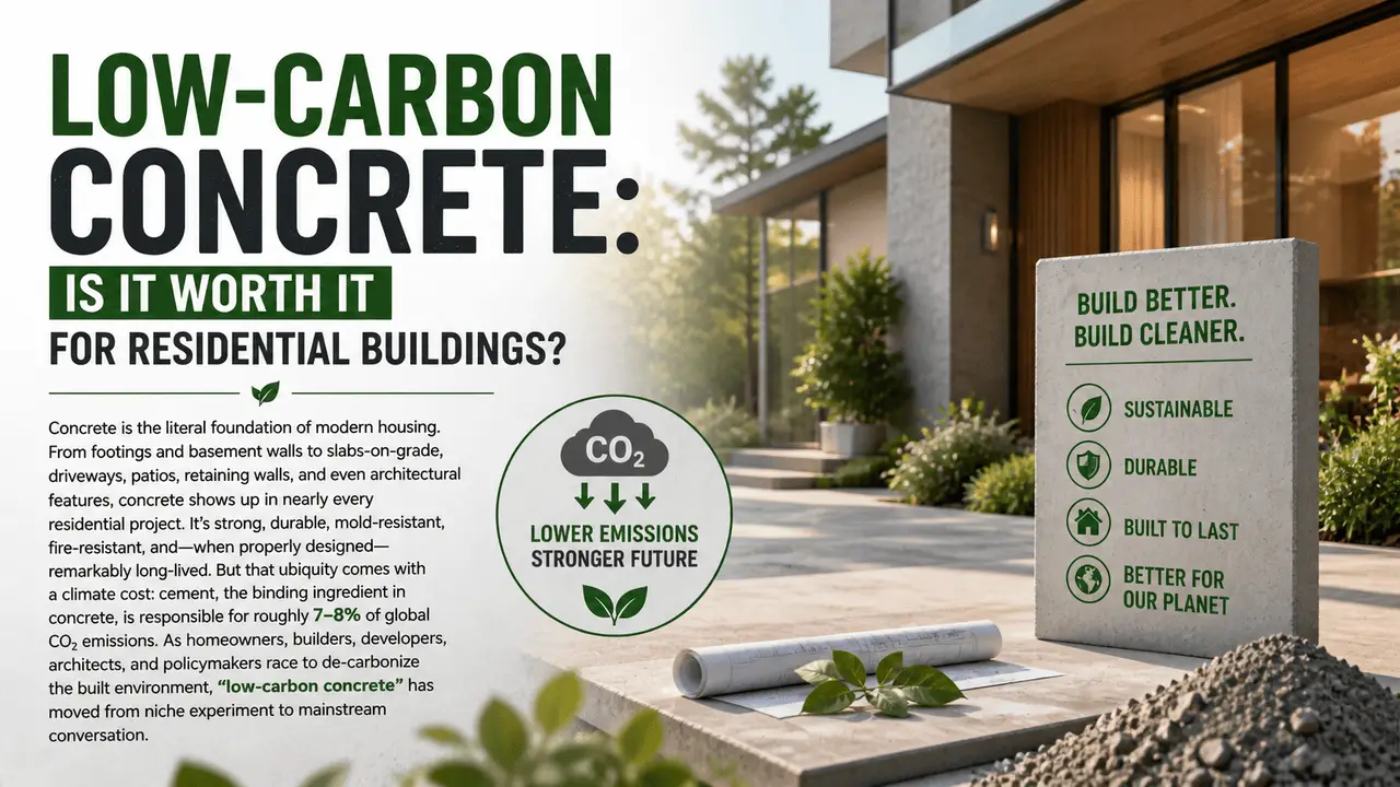 Low-Carbon Concrete Is It Worth It for Residential Buildings